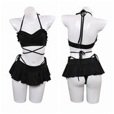FF 6 Tifa Final Fantasy Tifa Lockhart schwarz Badeanzug 2tlg. Bademode Cosplay Outfits